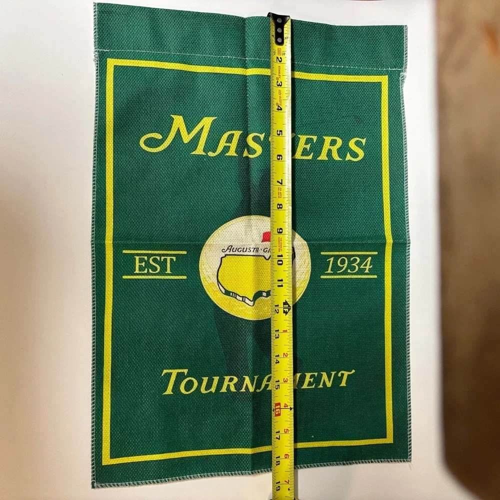 Masters Tournament Golf Garden Flag Augusta Georgia Green Yellow Burlap Style